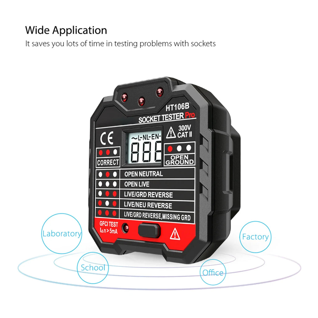 HABOTEST Advanced RCD Electric Socket Tester Wall Plug Breaker Finder