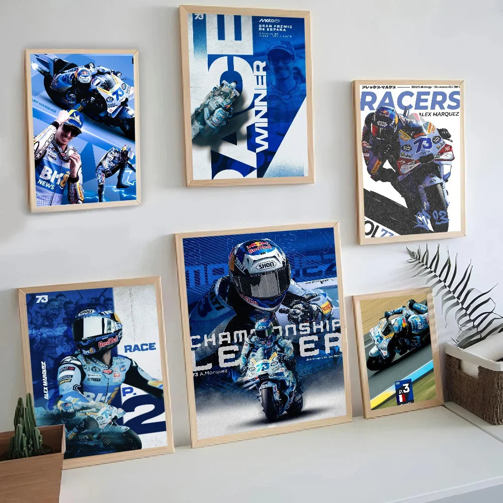MotoGP Wall Poster – Self-Adhesive Waterproof Art Sticker