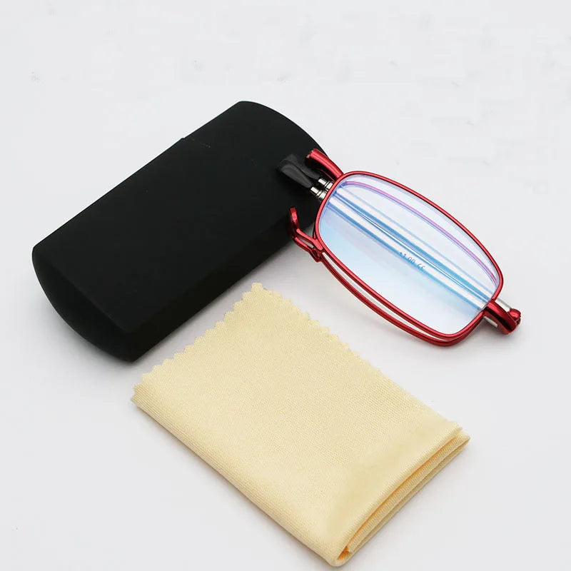 Ultra Thin Folding Reading Glasses – Telescopic Arms Men Women