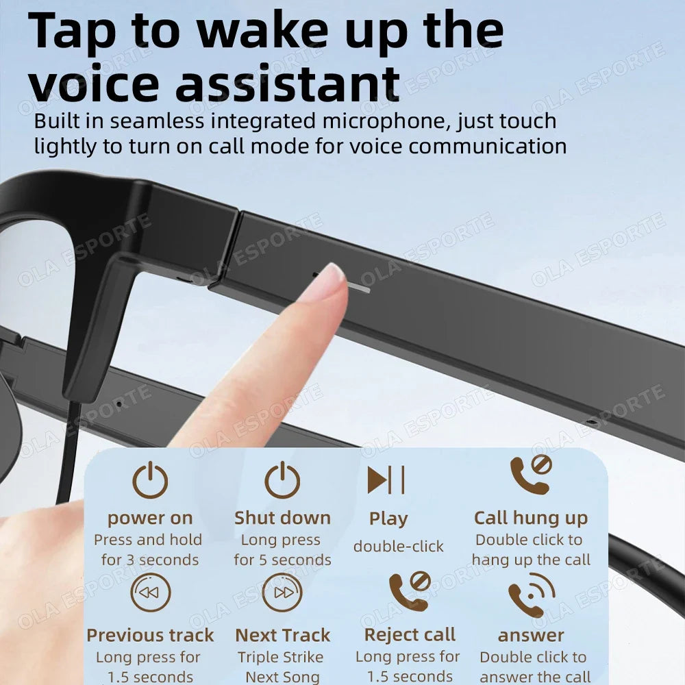 Bluetooth 5.3 Smart Audio Sunglasses – UV & Hands-Free Calls