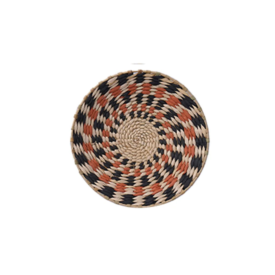 Boho Hand Woven Rattan Wall Basket | Farmhouse Decor