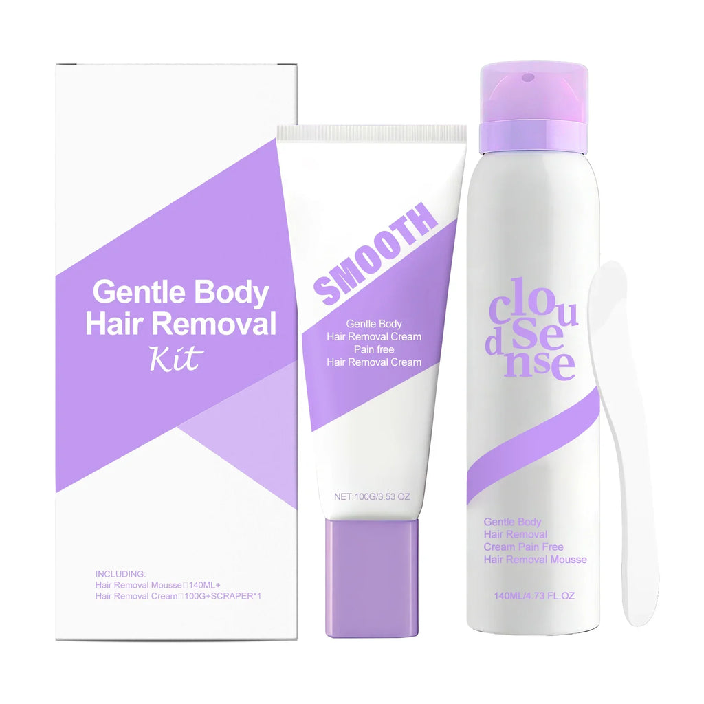 3-in-1 Painless Body Hair Removal Kit – Cream, Mousse & Scraper