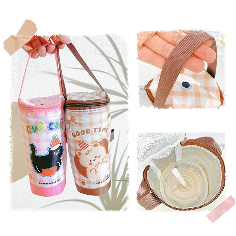 Insulated Cup Carrier Tote Bag – Oxford Cloth Tumbler Sleeve