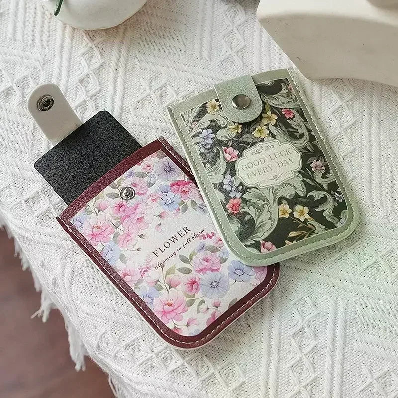 Slim Floral Pull-Out Card Holder Wallet – 5 Slots for Women