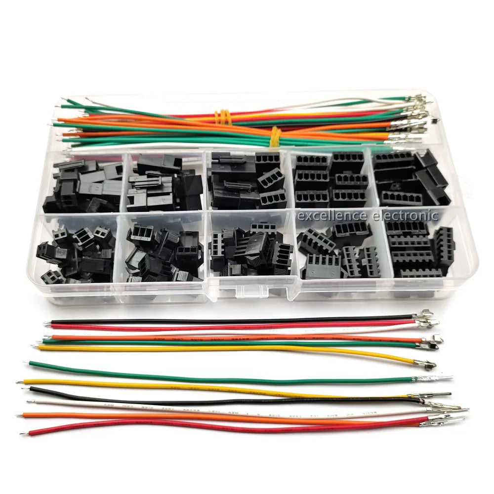 JST SM Male Female Connector 22AWG Pre-crimped Wire SM2 54 2 3 4 5 6