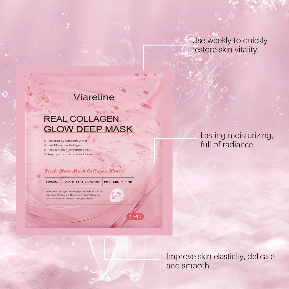 Collagen & Hyaluronic Acid Sheet Mask – Hydrate, Lift & Brighten