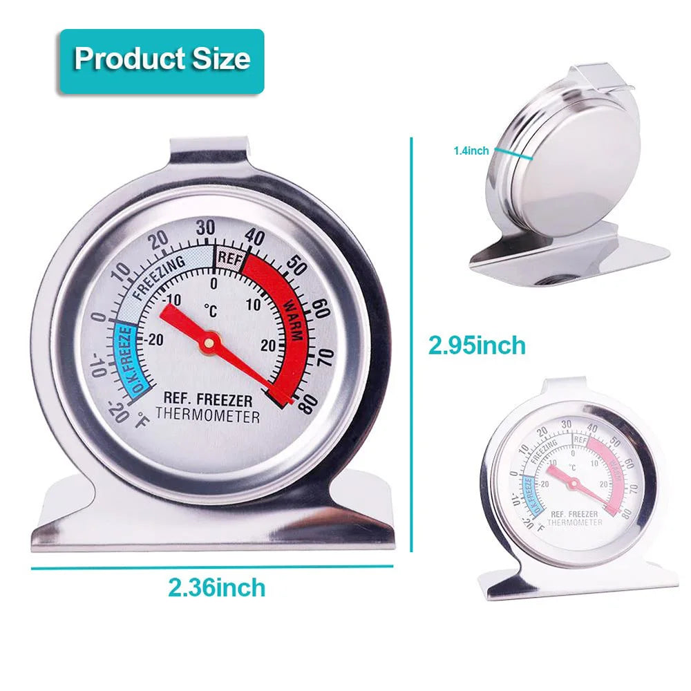 Refrigerator Freezer Thermometer – Large Dial, No Battery