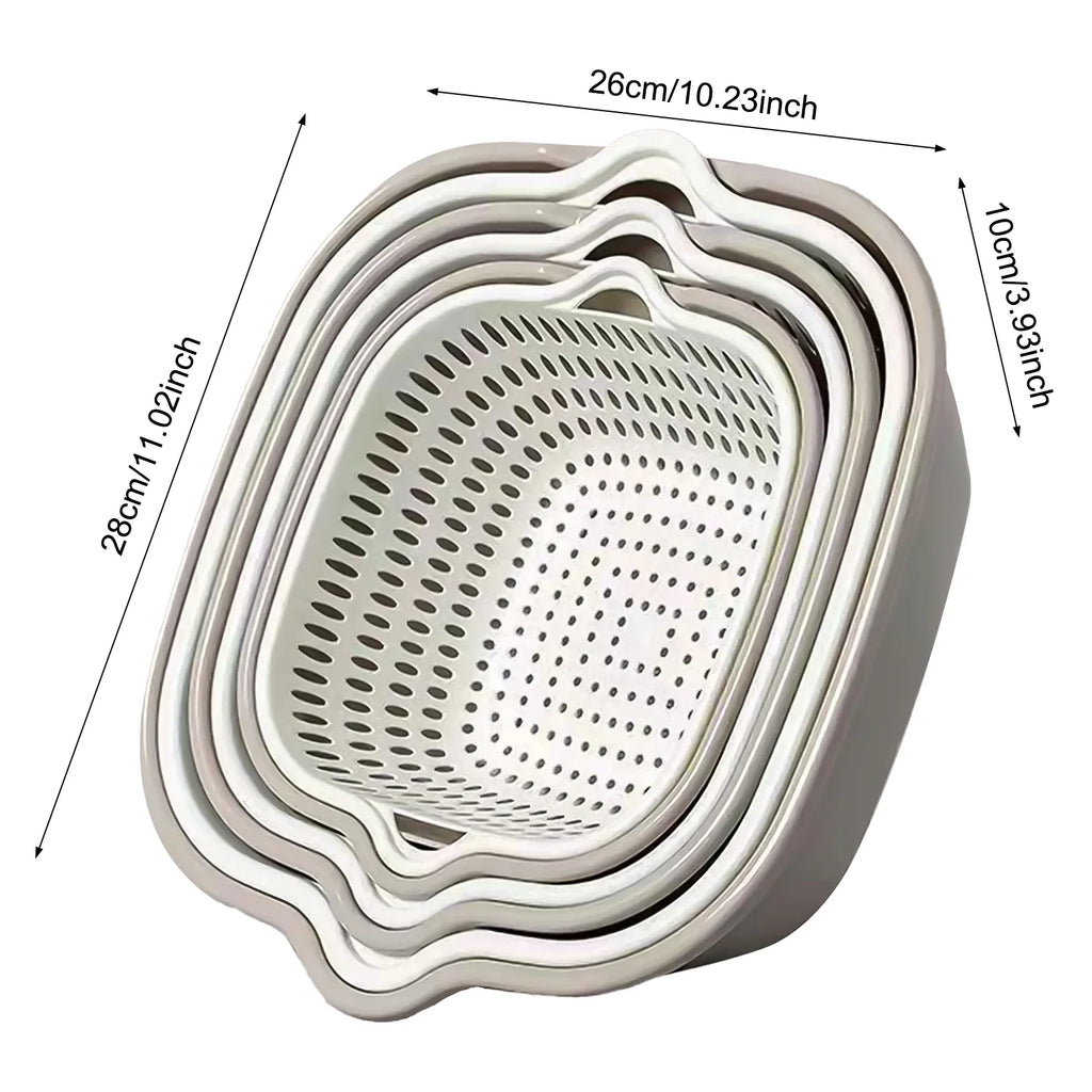 Stackable Vegetable Washing Strainer & Drain Basket Set