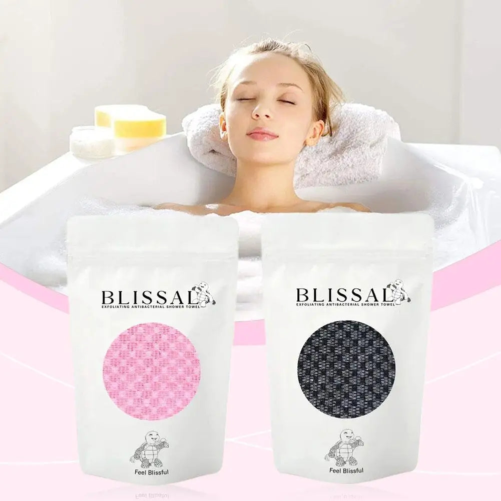 Dual-Sided Exfoliating Back Scrub Towel with Straps – Unisex