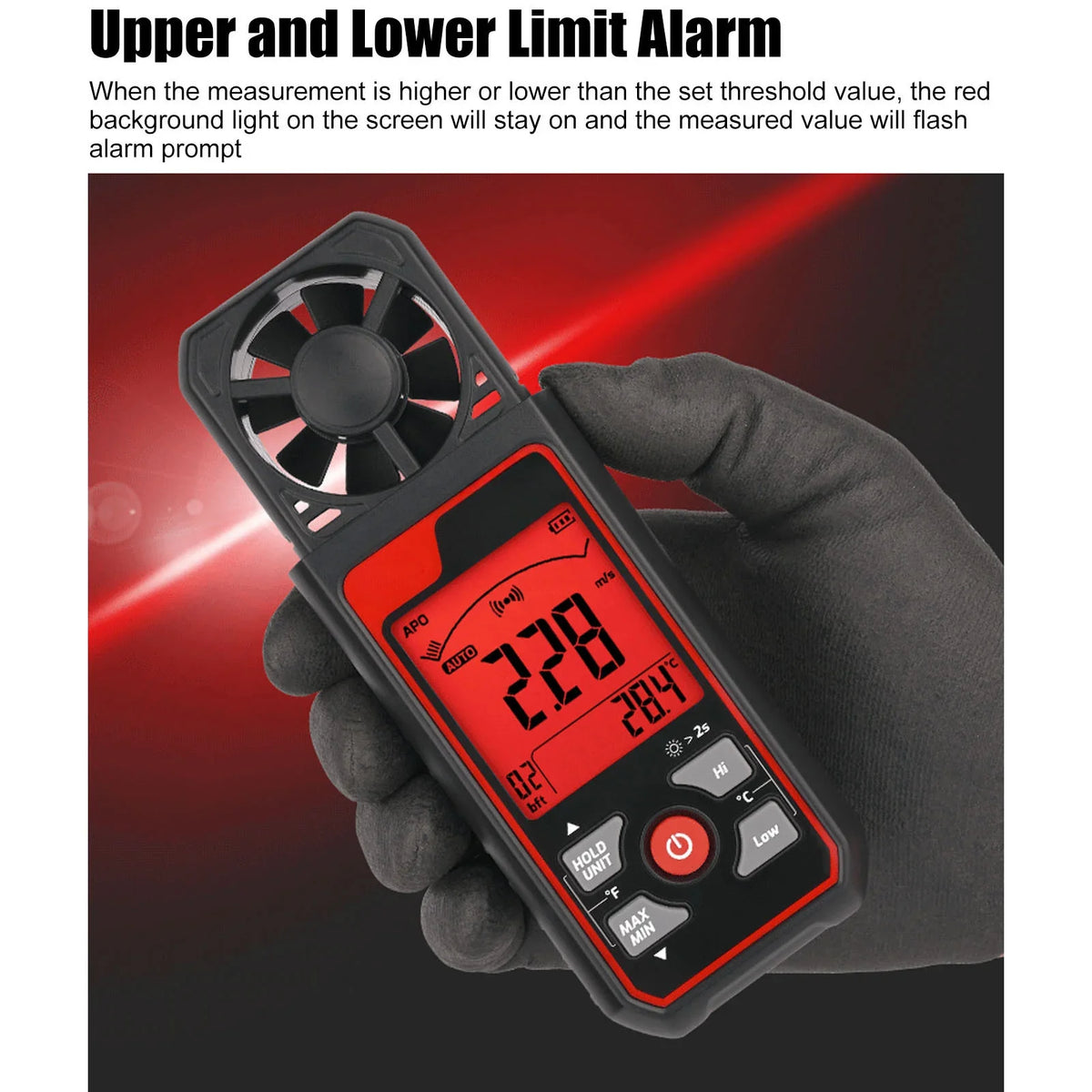 TA641B Portable Anemometer – Wind Speed & Airflow Meter