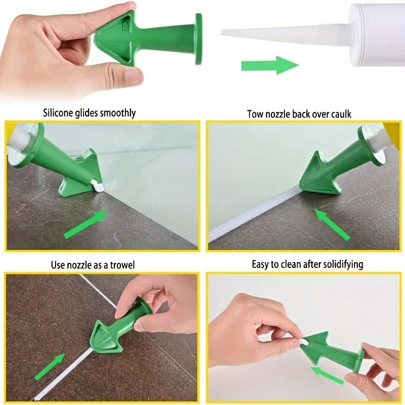 3-Piece Silicone Caulk Applicator Tool Set – Reusable Nozzles