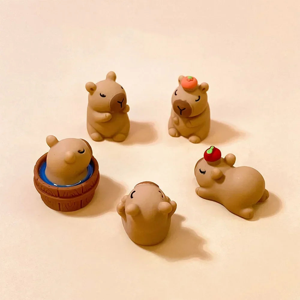 Luminous Capybara Mini Resin Animals Figurines Desktop Tabletop