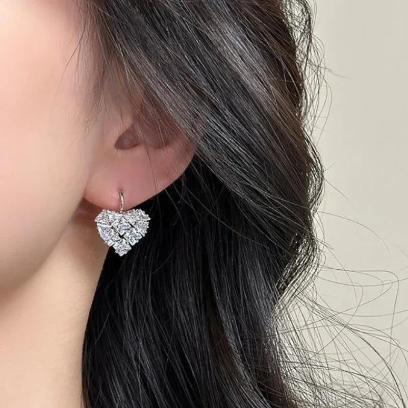 Huitan Heart Drop Earrings – Cubic Zirconia Women's Jewelry