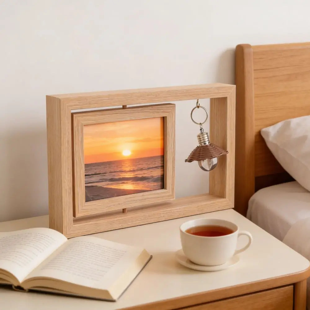 Double-Sided Rotating Wooden Photo Frame | Flip Design