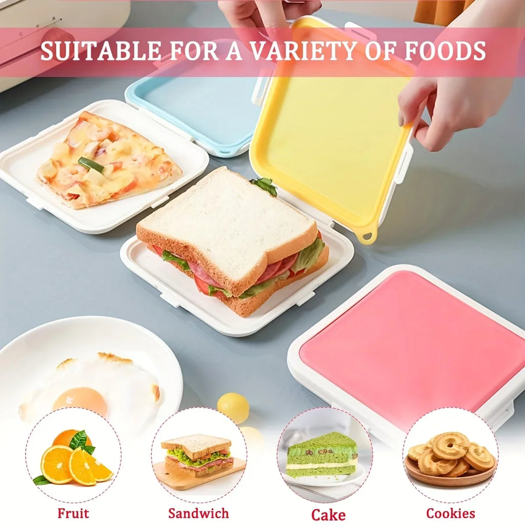 Sandwich Containers Silicone Storage Box Lunch Travel Snap-off Fruit
