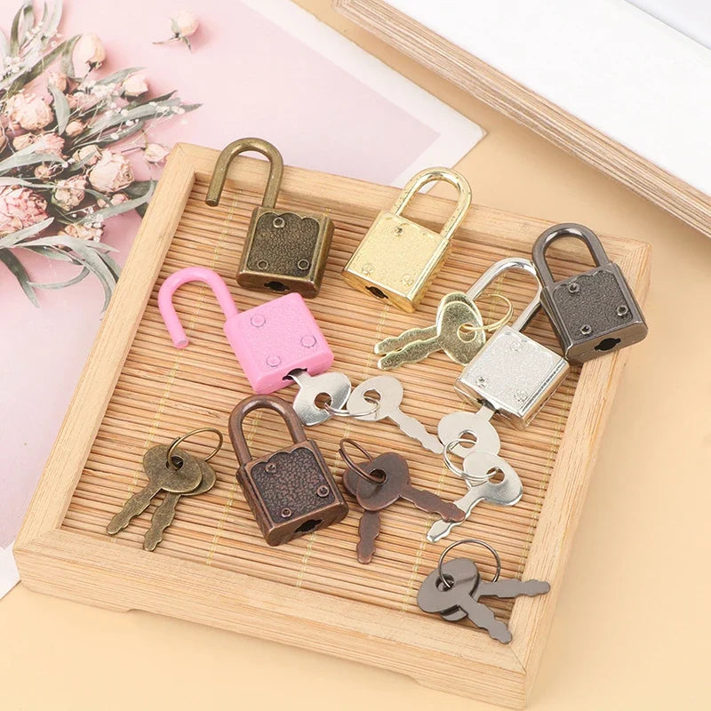 6Colors Rectangle Padlocks Mini Luggage Hardware Locks Key Lock