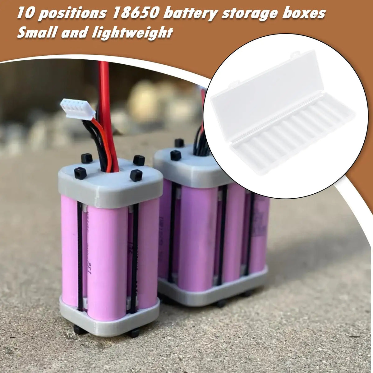 10-Cell 18650 Battery Organizer Storage Box | Protective Case