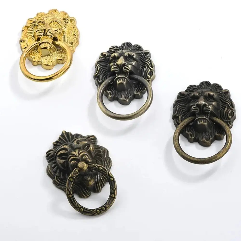 Antique Lion Head Door Handle Decorative Pull Zinc Alloy Kitchen