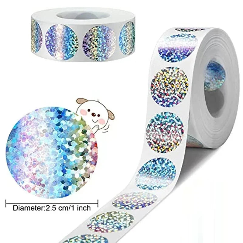 300Pcs Laser Scratch-Off Stickers 2.5cm Round Secret Code Labels