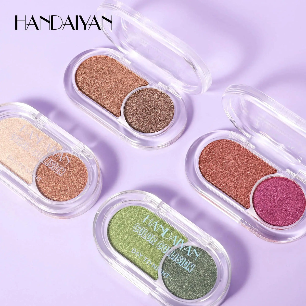 Handaiyan Pearl Shimmer Eyeshadow Palette – Waterproof, 2-Color