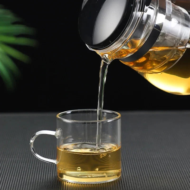 HMLOVE Heat Resistant Glass Teapot Puer Kettle Tea Infuser Chinese