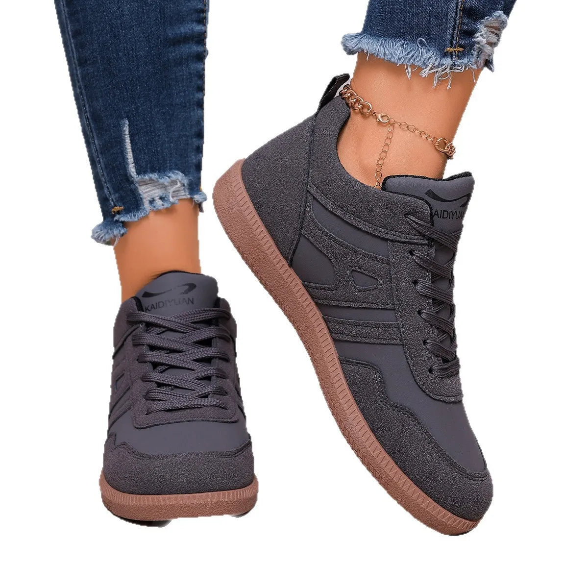 Women's Lightweight Lace-Up Casual Sneakers | Anti-Slip Flat