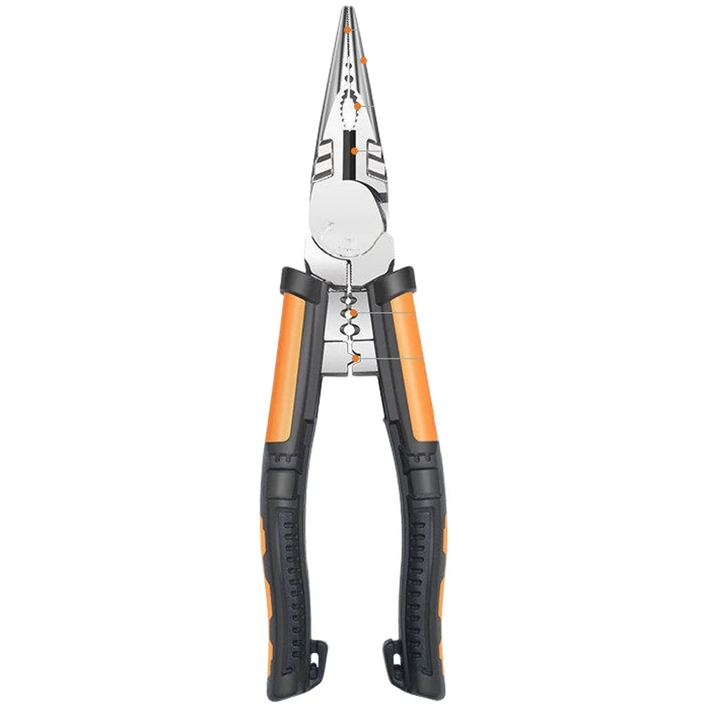 8-Inch Needle Nose Pliers – Wire Stripper, Crimper & Cutter