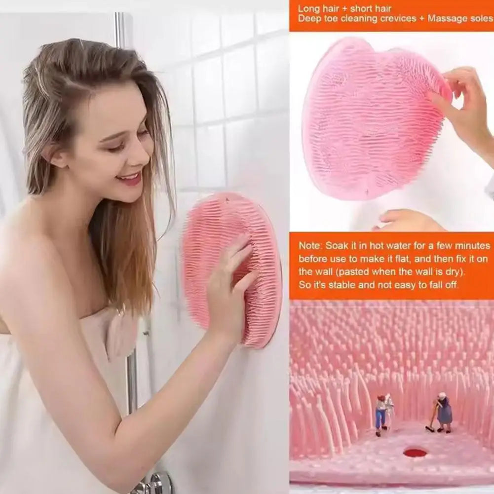 Non-Slip Shower Foot Scrubber Mat with Massage Bristles
