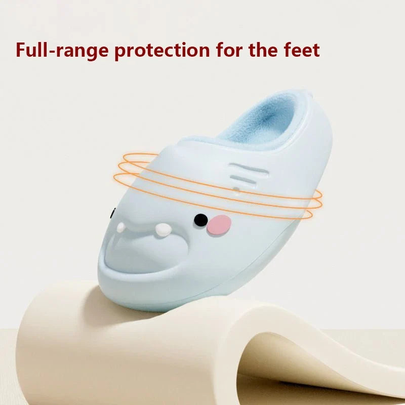 Lorilury 3D Shark Slippers – Warm Non-Slip Women's House Shoes