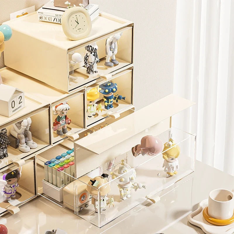Storage Box Drawers Desktop Organizer Display Case Collectibles
