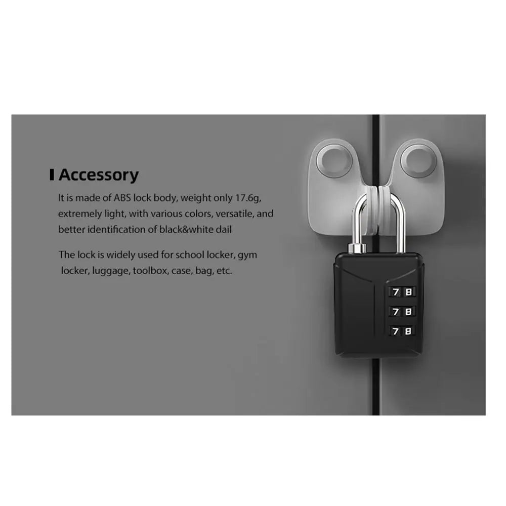 Backpack Zipper Lock Mini Password Padlock Trolley Case Student