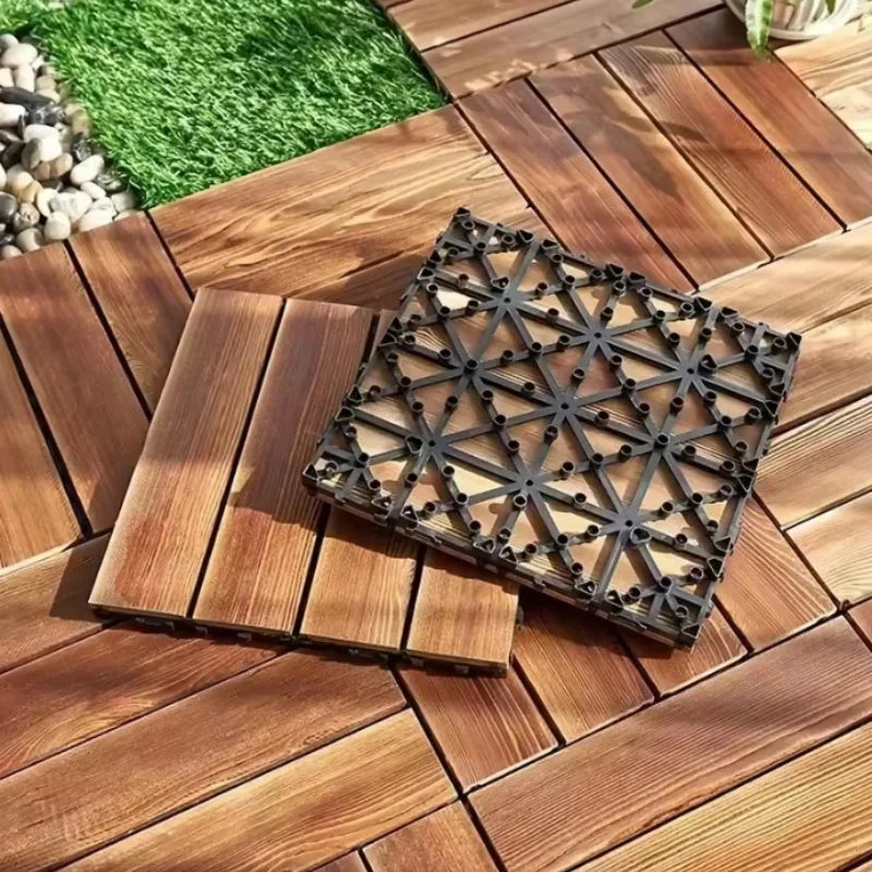 Solid Wood Flooring Balcony Bathroom Courtyard DIY Garden Terrace