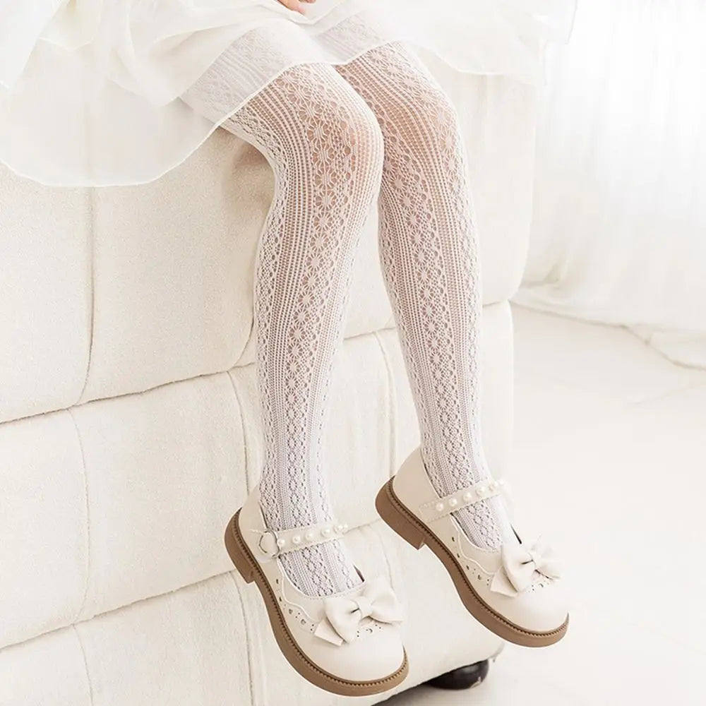 Girls Nylon Mesh Pantyhose – Soft Cartoon Stockings for Kids
