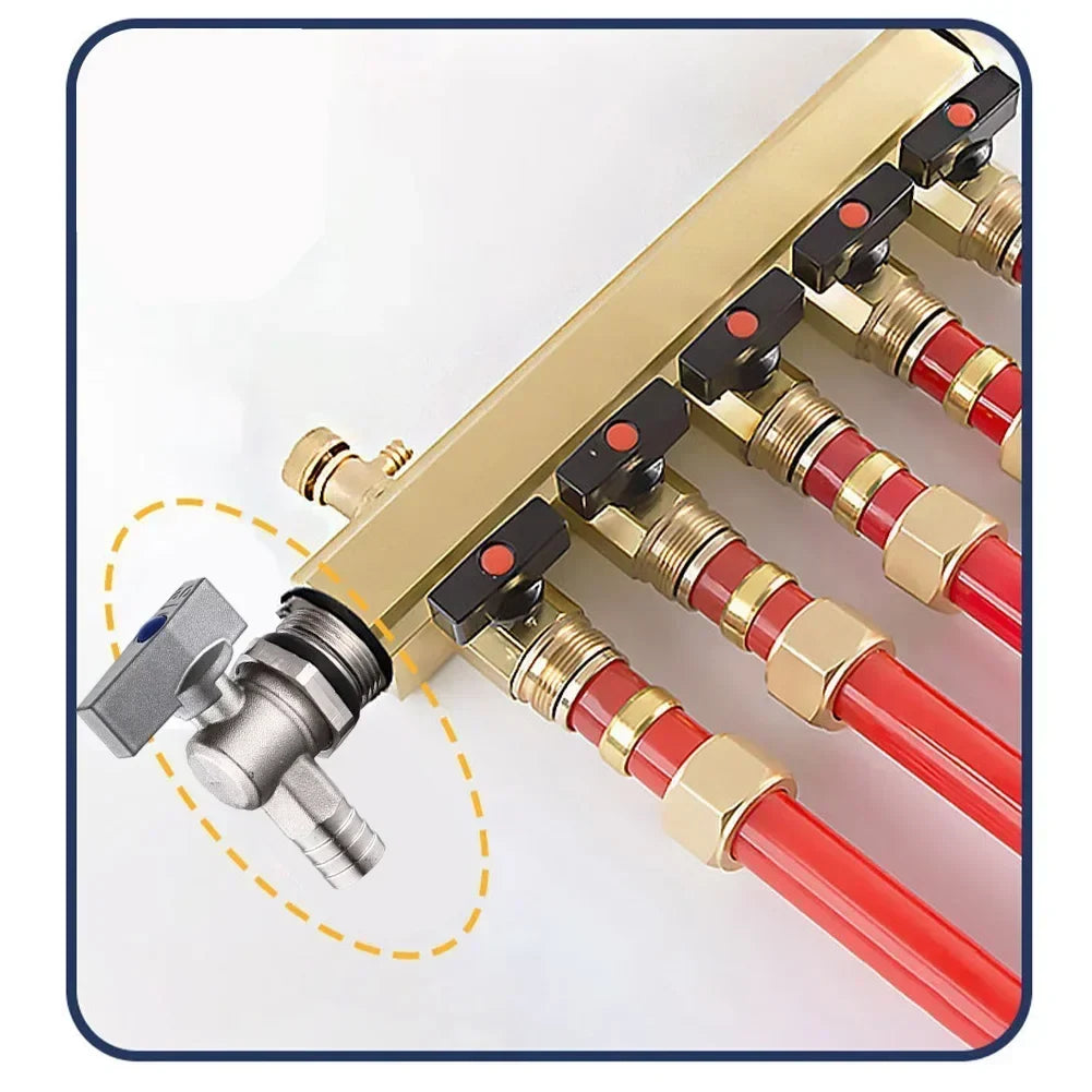 Brass Underfloor Heating Drain Valve | 3/4" 1" 1.2" Distributor