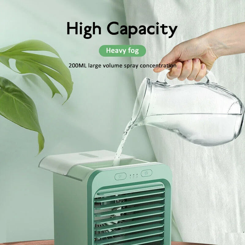 USB Spray Cooling Fan – 3-in-1 Mini Air Conditioner & Humidifier