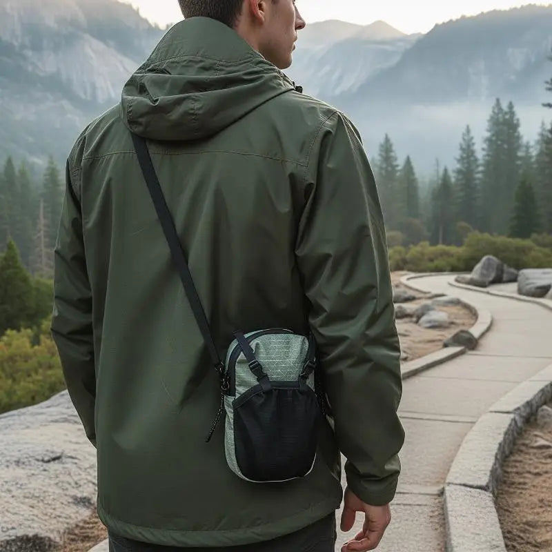 Portable Water Bottle Holder – Mesh Pocket & Adjustable Strap