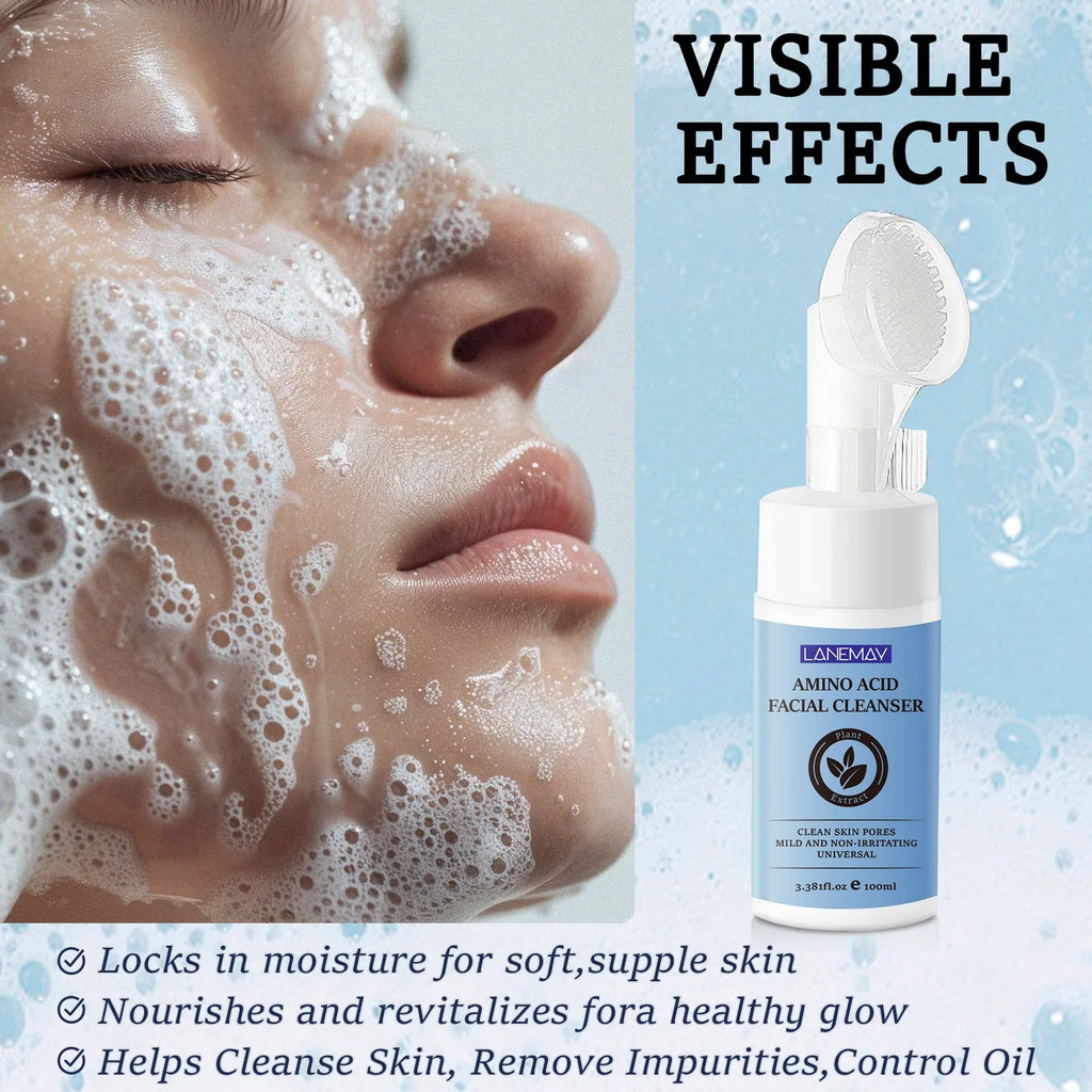 Lanemay Amino Acid Facial Cleanser with Brush Head 100ml