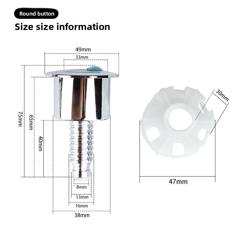 Chrome Dual Flush Toilet Push Button – Water-Saving Cistern