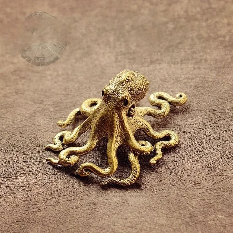 Antique Octopus Home Decoration Brass Copper Animal Figurines