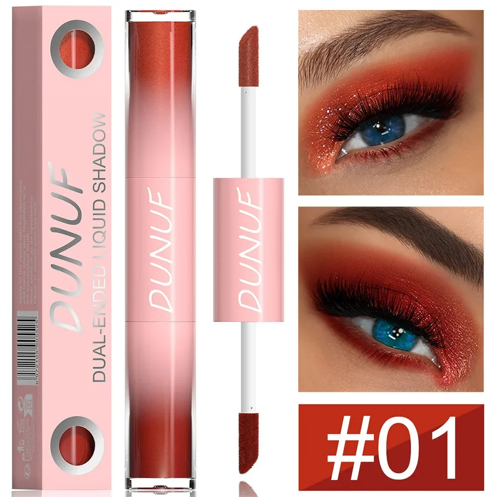 Dual-ended Liquid Eyeshadow Long-lasting Shimmer Finishes Red Blue