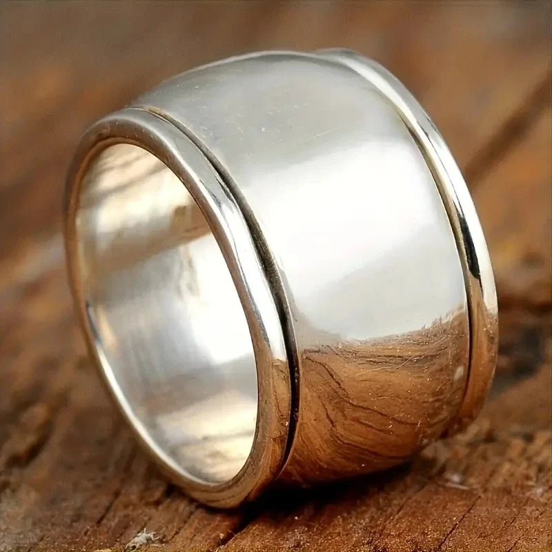 Huitan Couple Wedding Bands – Smooth Metal Rings Men & Women