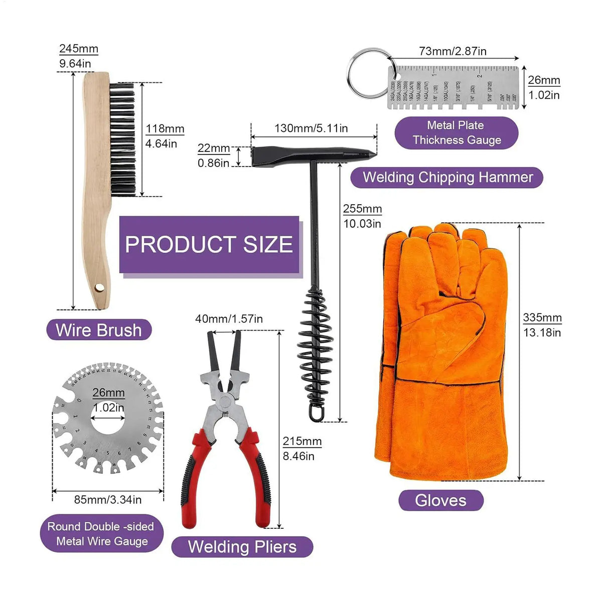 6-Pc Welding Tool Kit – Slag Removal & Soldering Cleaner Set