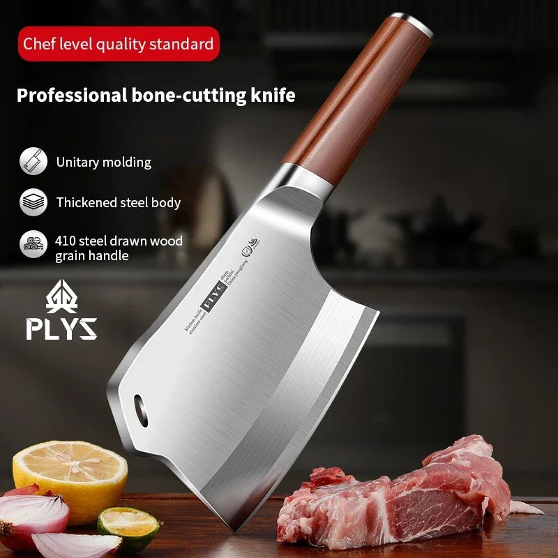 PLYS Heavy-Duty Bone Chopper Knife – Stainless Steel Butcher Axe