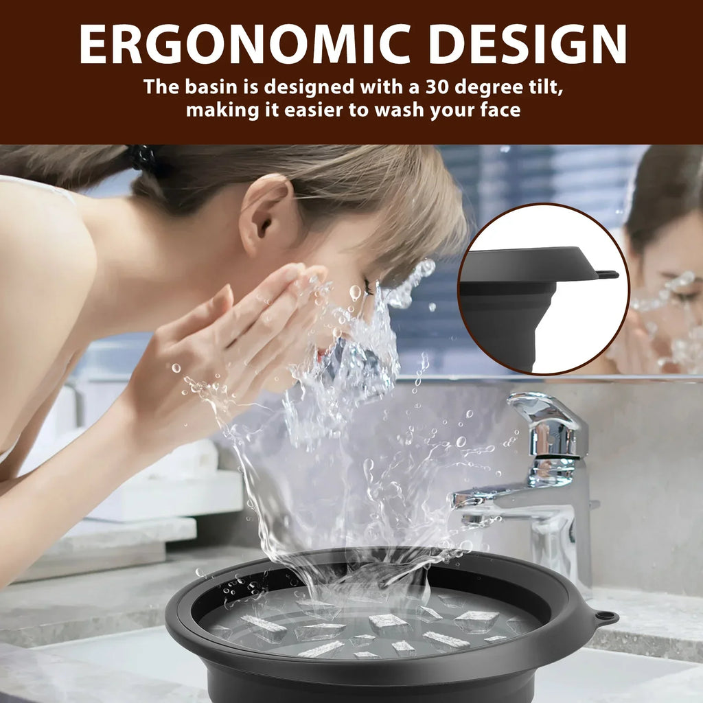 Foldable Silicone Ice Face Bath Bowl | Portable Skincare Basin