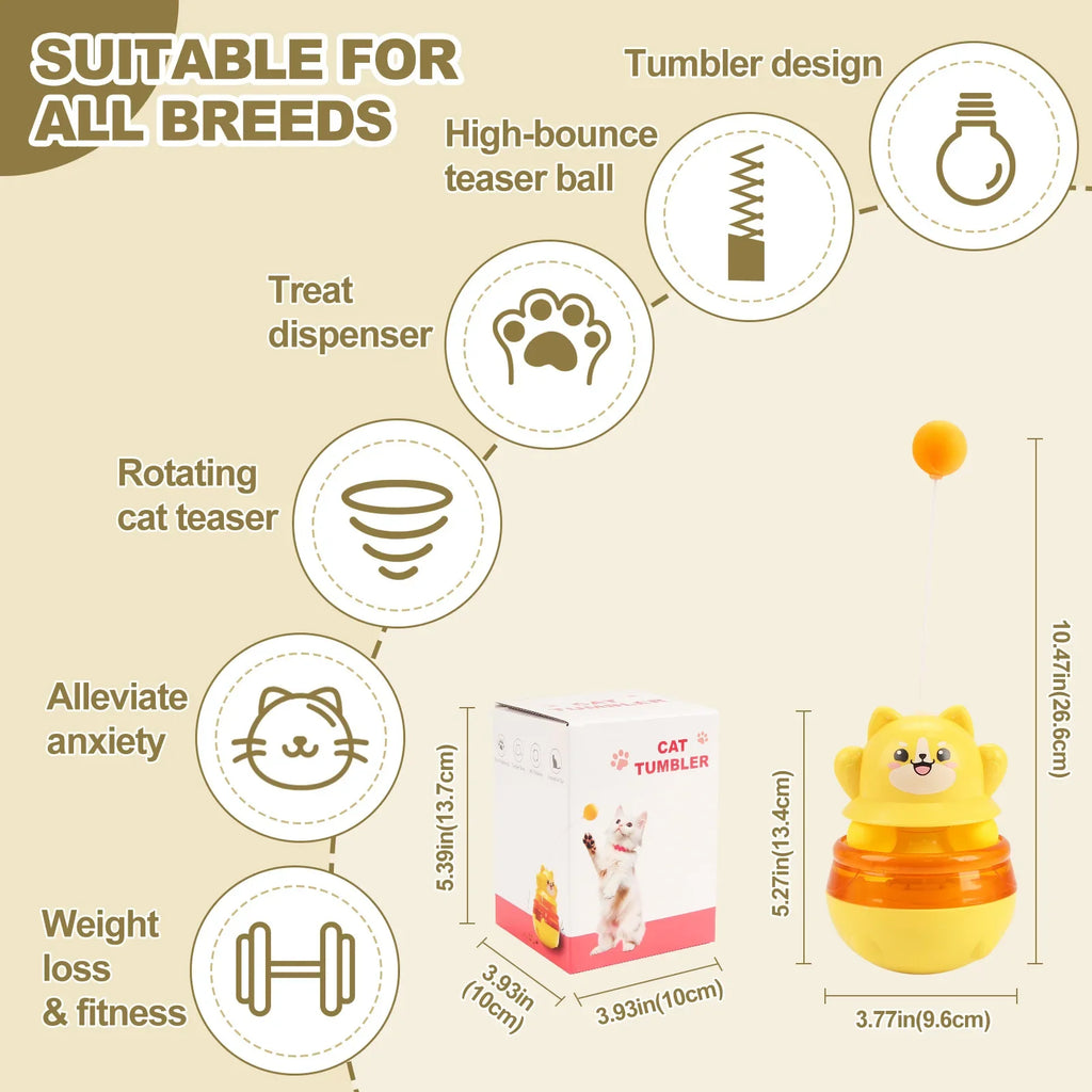 Pet Untoppleable Doll Cat Fun Intelligence Teasing Stick Leaky Food