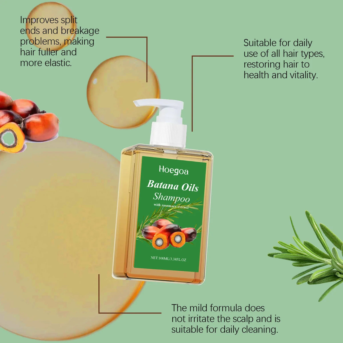 HOEGOA Batana Oil Shampoo – Strengthen, Smooth & Grow Hair