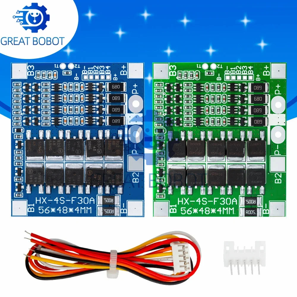4S 30A BMS LiFePO4 Lithium Battery Protection Board with Balance