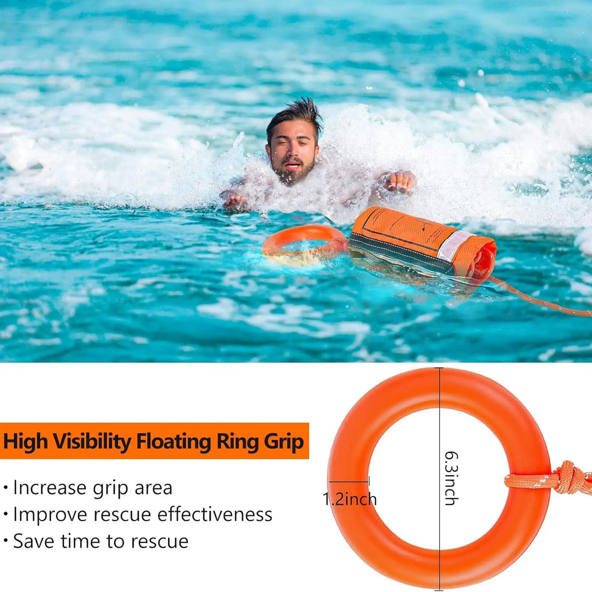 Reflective Water Rescue Throw Bag – 15m Kayak Throw Line