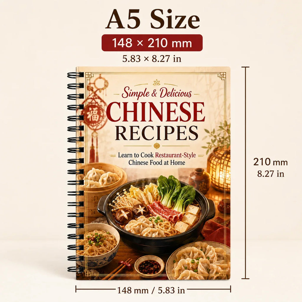 Simple Delicious Chinese Recipes A5 Spiral Recipe Book Easy Home