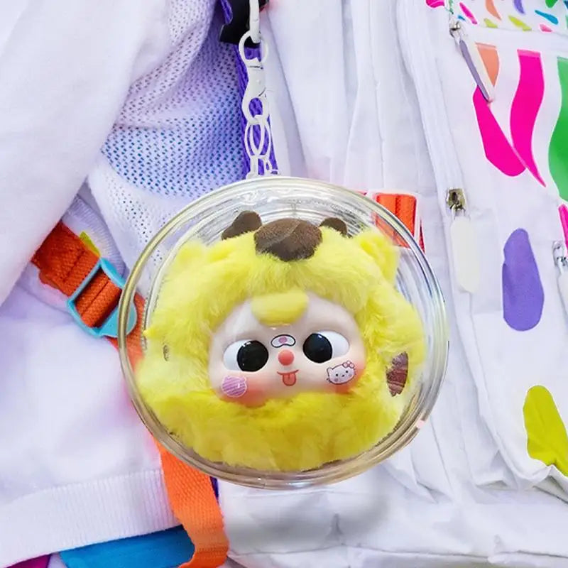 Mini Transparent Doll Display Bag Round Carrying Case Dustproof Pouch